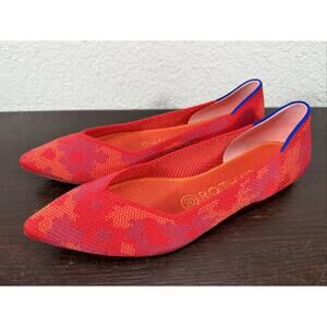 ROTHY'S The Point Botanicamo Red Camo Slip-On Flats Size 6.5 Retired EUC